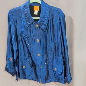 Shiny Blue Button-Up Jacket 14